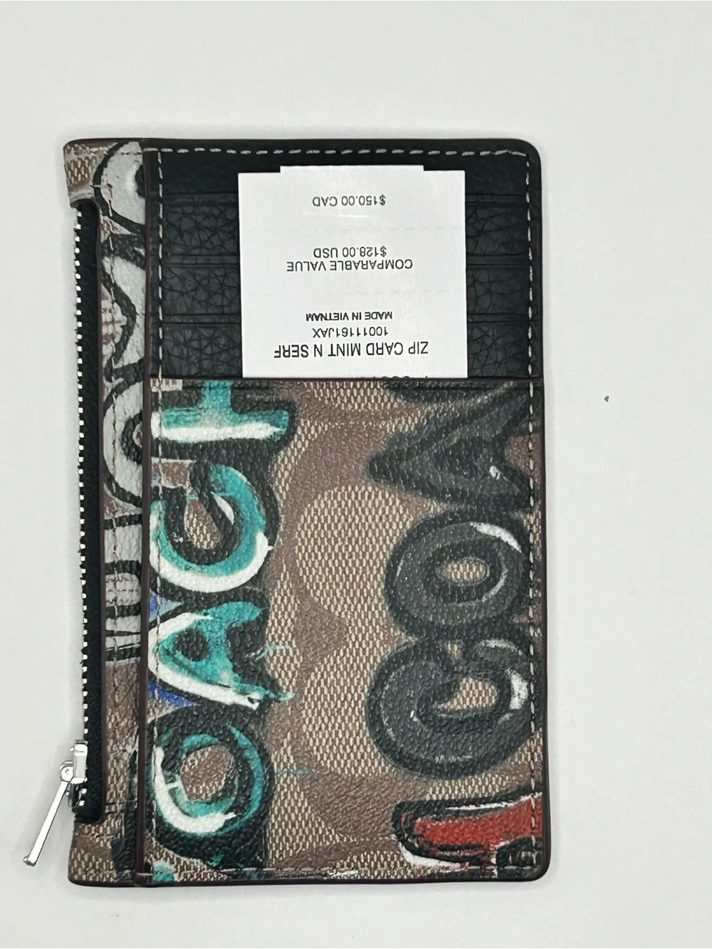 Coach X Mint + Serf  Graffiti Zip Card Holder